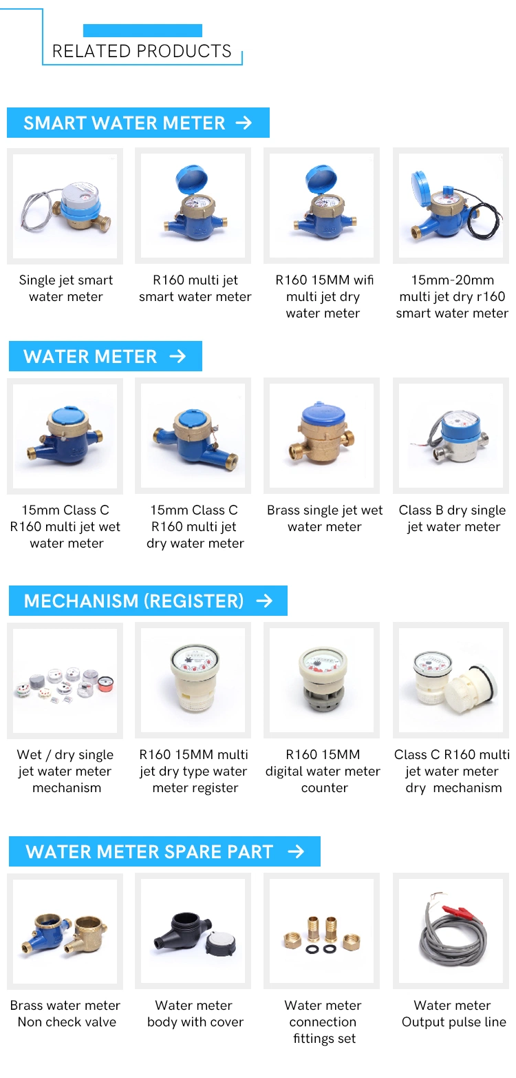 R160 Multi Jet Semi Dry Type Water Meter Mechanism (NX-4)